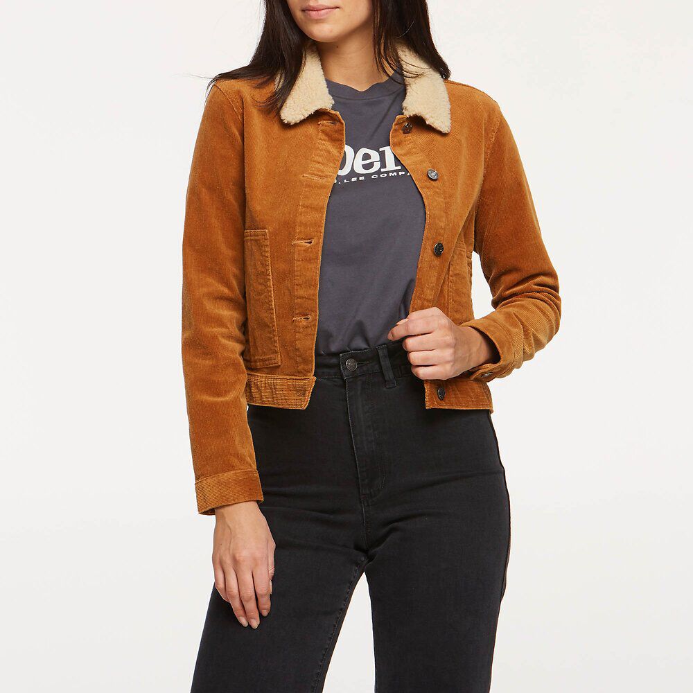 tan corduroy sherpa jacket